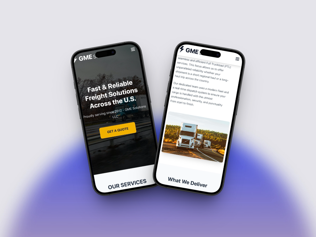 GME Solutions Mobile App Interface